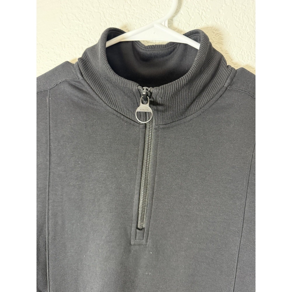 Athleta Women's Medium Petite MP Black 1/4 Zip Pullover Tunic Sweatshirt - Picture 2 of 8